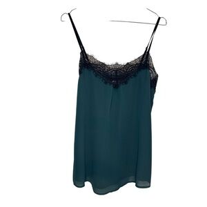 EUC - Scotch & Soda Teal Cami with Black Lace - 1